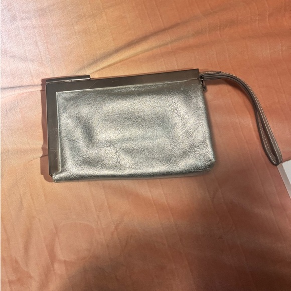 Calvin Klein Metallic Silver Wristlet Clutch - Picture 2 of 4